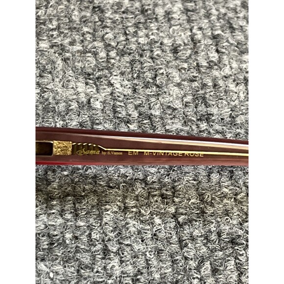 Sama Eyeglasses Frames EM M-VINTAGE ROSE Matte Clear Pink Square 48-19-137 - Picture 5 of 6